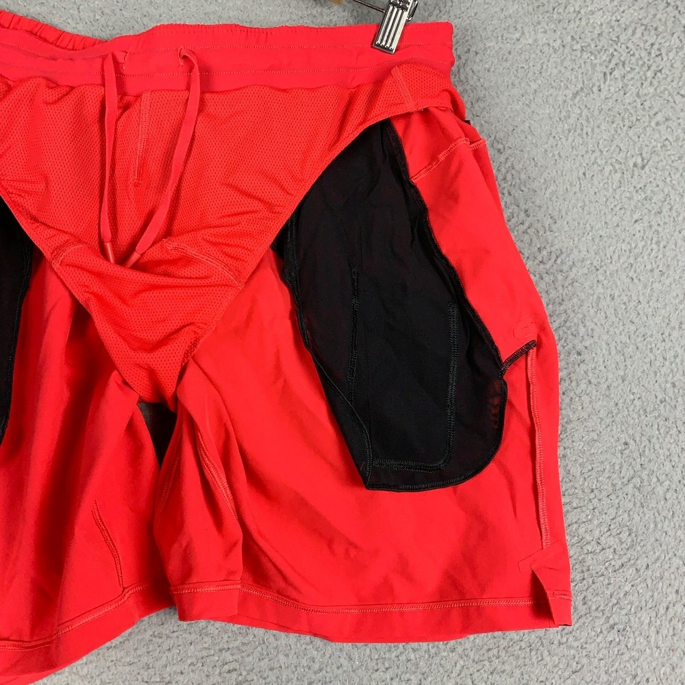 Lululemon Channel Cross Swim Shorts Men's XL Spicy Red 7 Inch Lined Trunks Beach - Picture 7 of 11